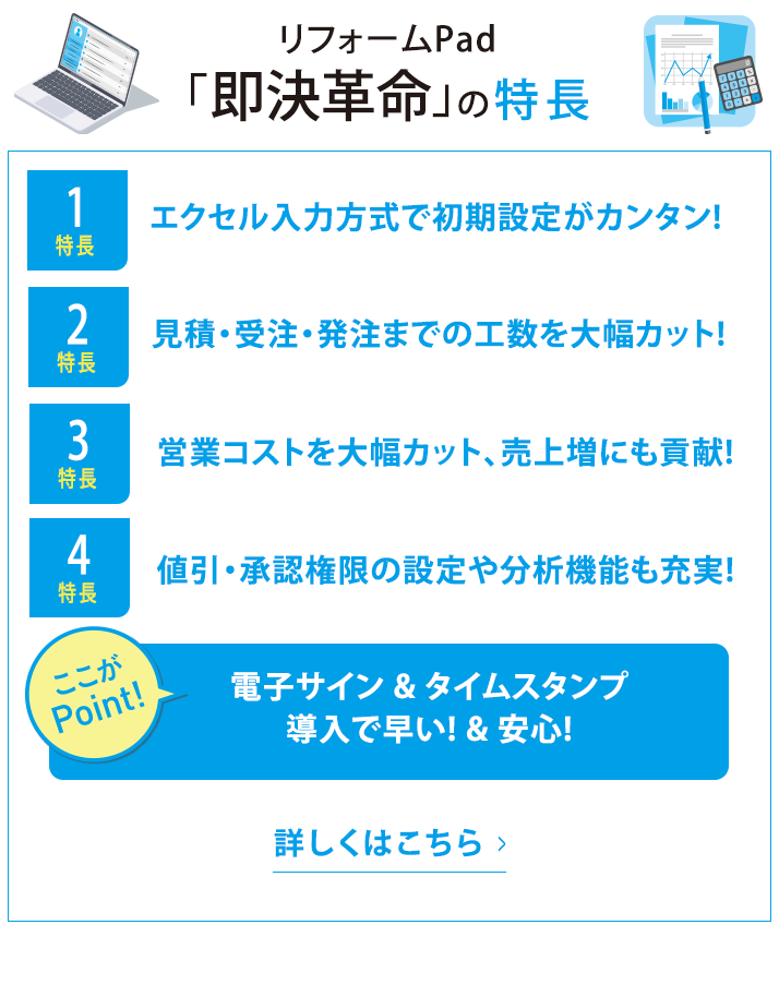 リフォームPad「即決革命」の特長